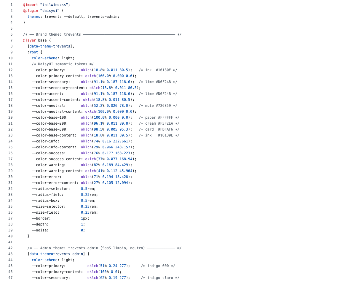 Theme tokens and CSS variables