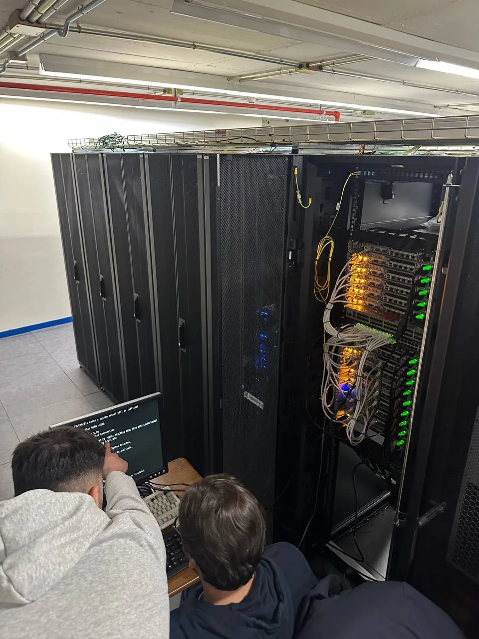 AP team configuring servers on-site