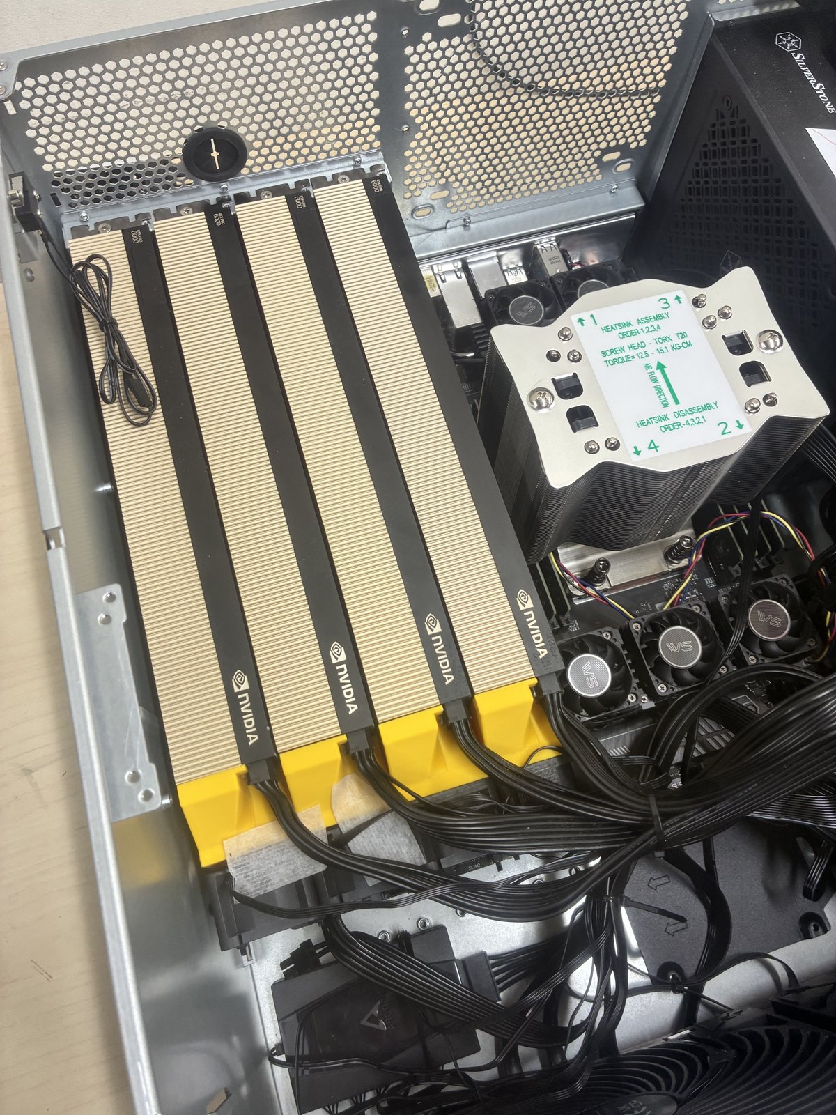 Server with four NVIDIA RTX PRO 6000 GPUs in our Madrid datacenter